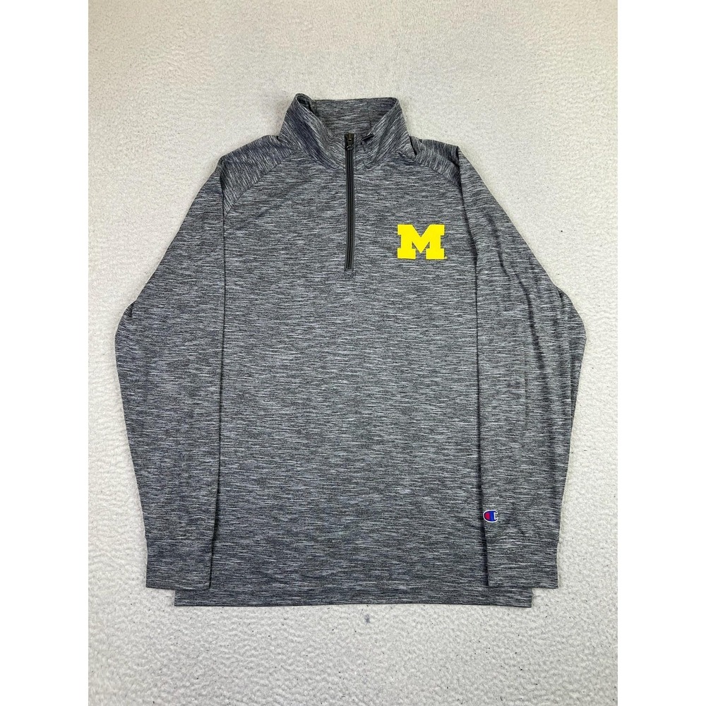 Michigan Wolverines Sweater Mens Small Gray NCAA Football Champion Pullover